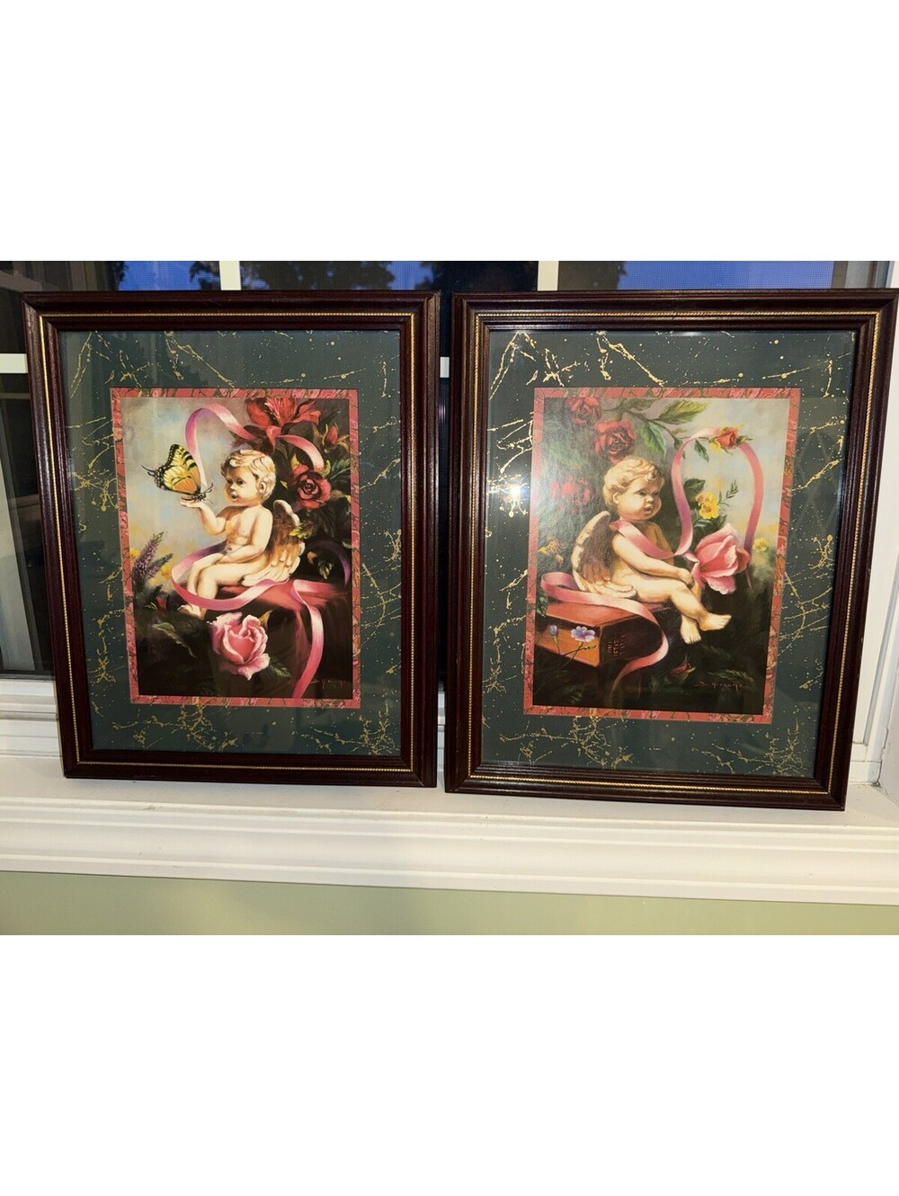 Home Interiors Pictures Angel Cherub Wall Art Prints Vintage shabby chic art
